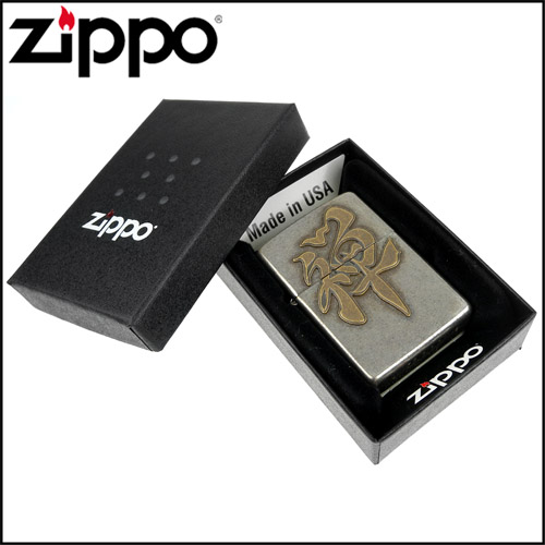 ZIPPO 日系~禪-金屬貼飾打火機(仿舊鍍鉻銀款)
