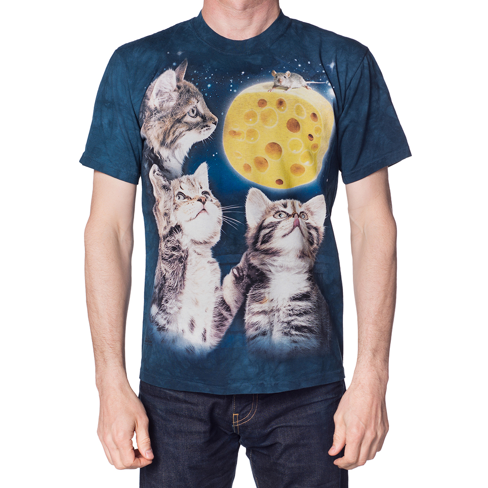 摩達客-美國The Mountain三貓起司月(3XL大尺碼)短袖T恤