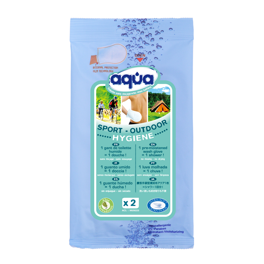 Aqua濕護-戶外運動沐浴手套2片/袋