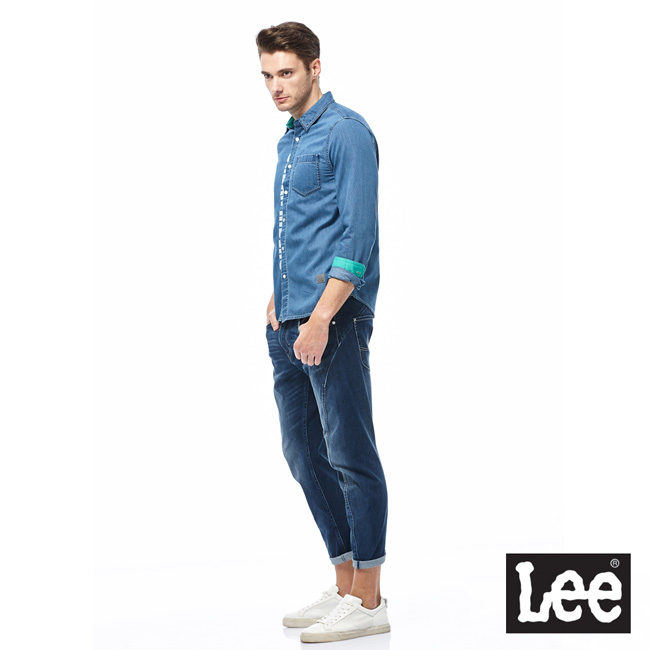 Lee UR牛仔長衫襯衫-男款-藍