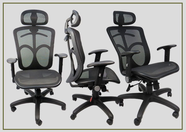 LOGIS邏爵 盾牌護腰壓框式全網辦公椅/電腦椅/工學椅