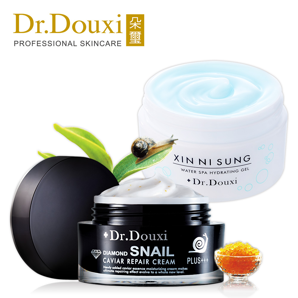 Dr.Douxi朵璽 水SPA潤澤晶凍100g+晶鑽蝸牛魚子修護霜50ml(二代)