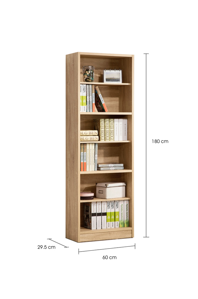 COMDESK六段厚板高書櫃-60x29.5x180cm-DIY