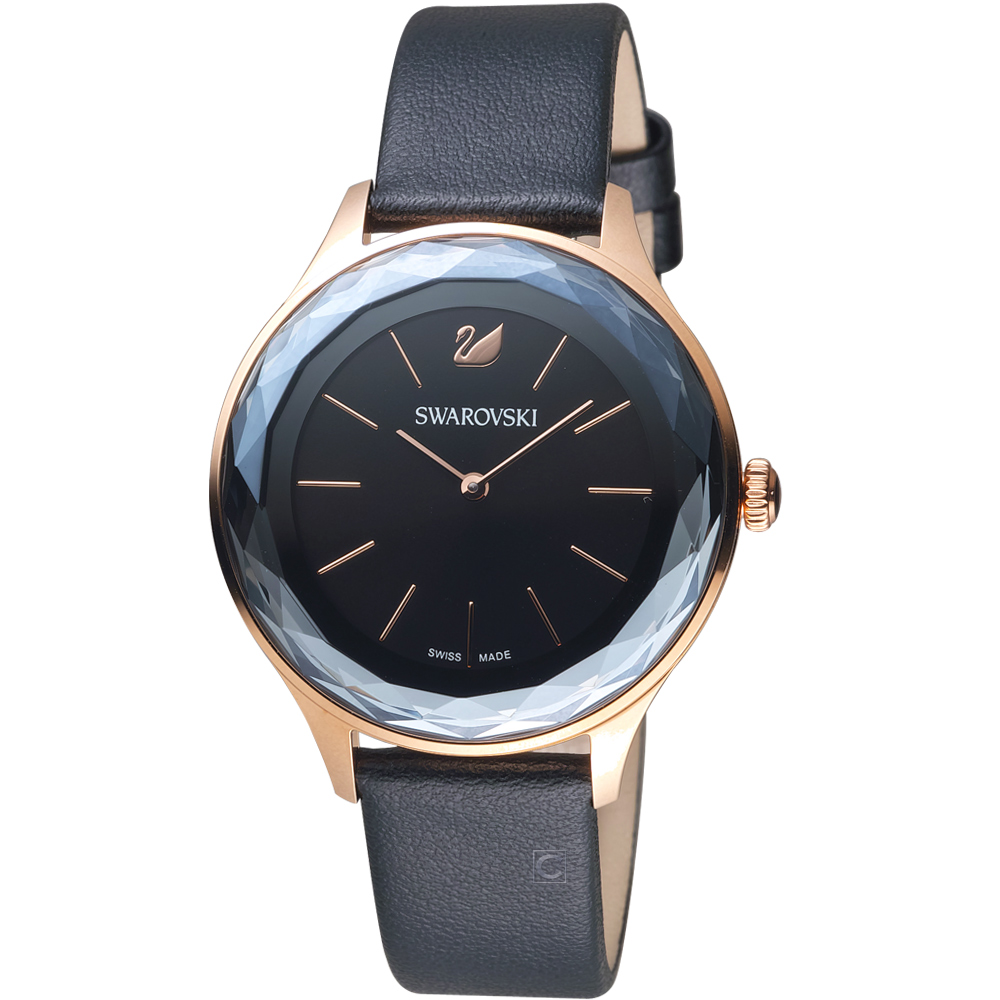 SWAROVSKI 施華洛世奇 Octea Nova系列都市切面腕錶-36mm/黑色