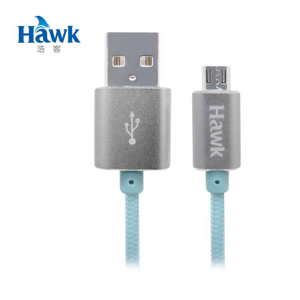 Hawk 鋁合金Micro USB 充電傳輸線-粉綠