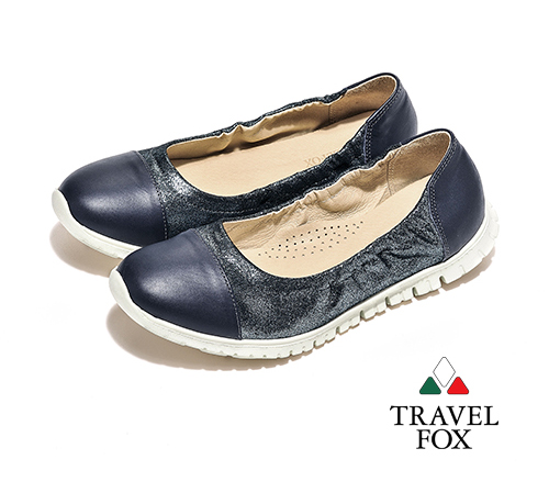 Travel Fox(女) 來自星星的鞋 輕量雙料可彎式娃娃鞋 - 流星藍