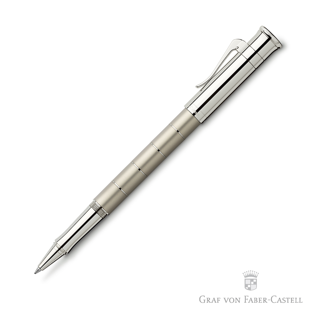 GRAF VON FABER-CASTELL 經典系列銀環鈦金鋼珠筆