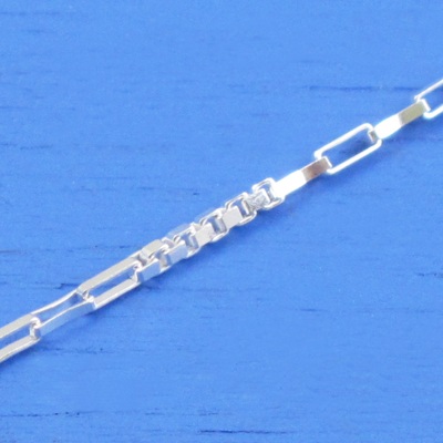 維克維娜 18吋純銀造型方鎖鍊ｓ。義大利925純銀單鍊