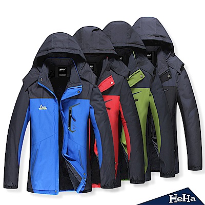 男款內加绒可拆連帽機能外套 四色-HeHa