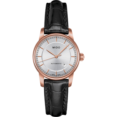 MIDO 美度 官方授權 Baroncelli II 簡約情人機械女錶 母親節禮物-29mm M76003104