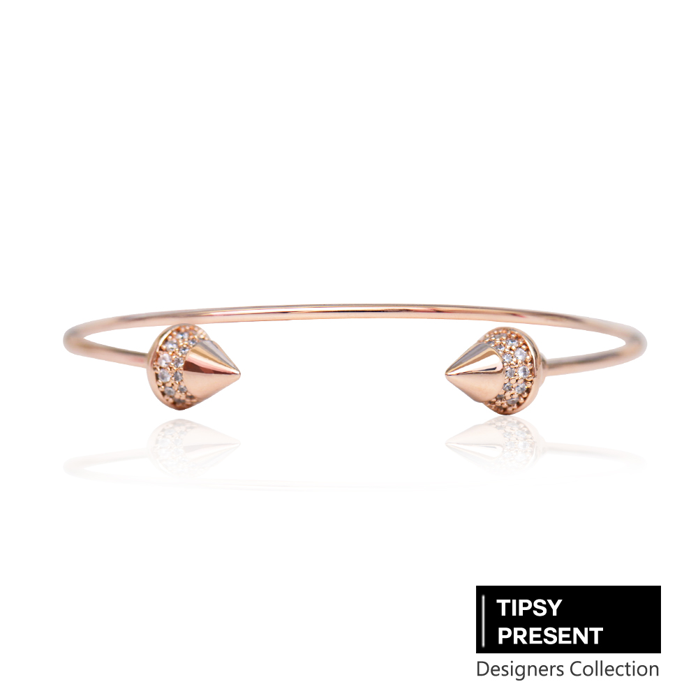 微醺禮物 韓製 手環 鋯石 鍍16K金 個性龐克 開口式 手環