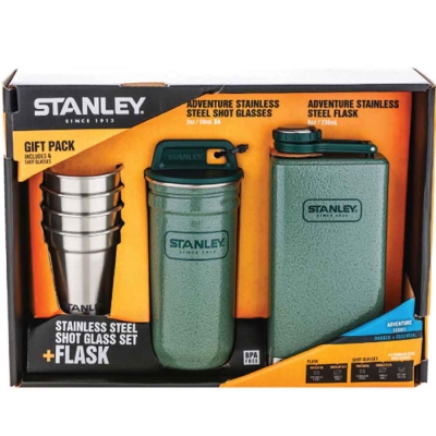 【美國Stanley】冒險系列酒壺組236ml(錘紋綠)