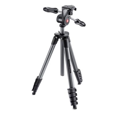 【福利品】Manfrotto MKCOMPACTADV 輕巧進階級五節腳架-黑