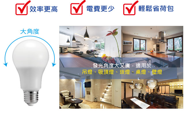 Everlight億光 8W LED 節能燈泡 黃光 全電壓 10入