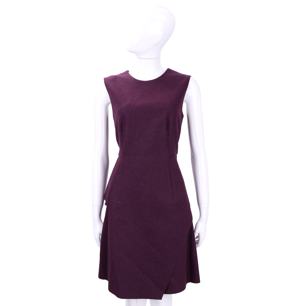 Max Mara-SPORTMAX 深紫色拼接設計羊毛無袖洋裝
