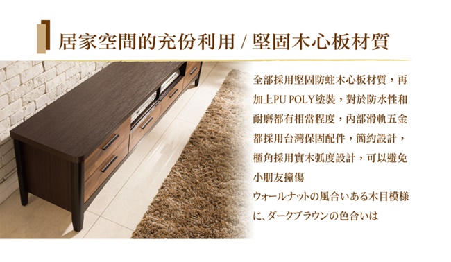 日本直人木業傢俱-BRAC層木電視櫃(206x40x49cm)