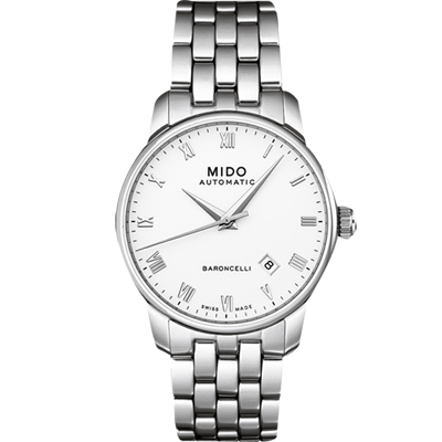 MIDO 美度 官方授權 Baroncelli 復刻羅馬機械錶 送禮推薦-38mm M86004261