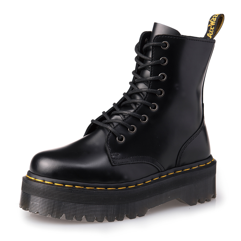 Dr.Martens JADON-8孔側拉鍊厚底亮皮馬汀馬丁靴-黑R15265001 | 靴子