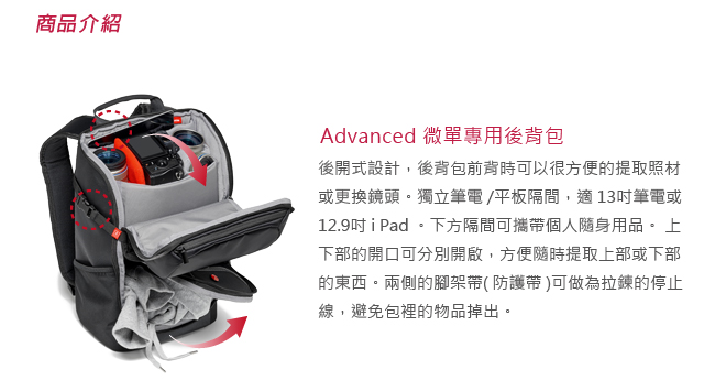 Manfrotto 專業級微單眼後背包 I Advanced Backpack I