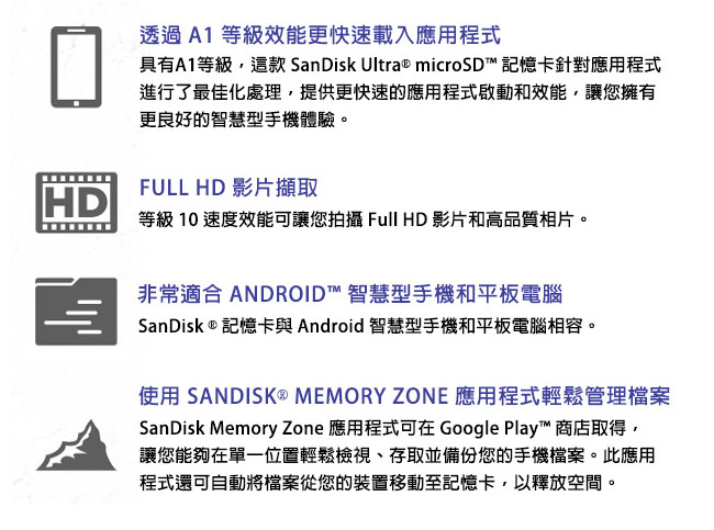 SanDisk Ultra microSDXC UHS-I (A1) 64GB 記憶卡