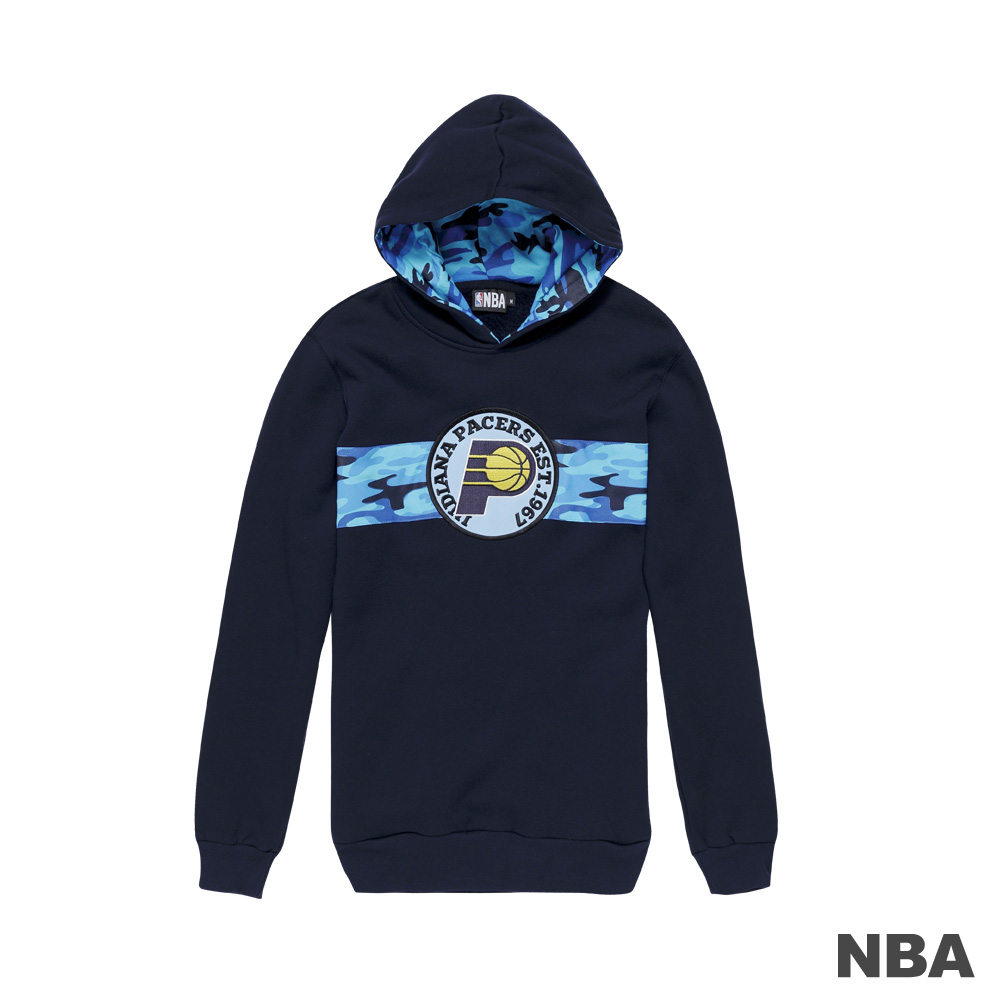 NBA-印第安那溜馬隊貼布繡迷彩連帽T恤-深藍色(男)