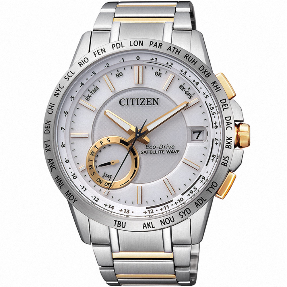 CITIZEN F-150光動能GPS衛星對時錶(CC3006-58A)-銀/44.5mm