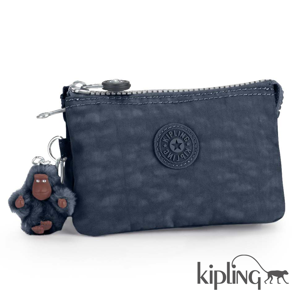 Kipling 零錢包 藍黑素面-小