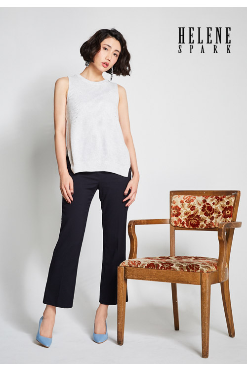 高跟鞋 HELENE SPARK 簡約素雅的純色牛皮尖頭高跟鞋－藍