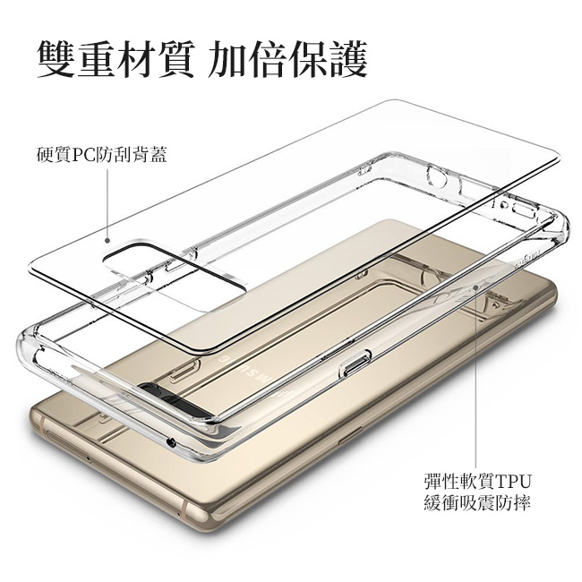 RINGKE 三星 Galaxy Note 8 [Fusion] 透明背蓋防撞手機殼