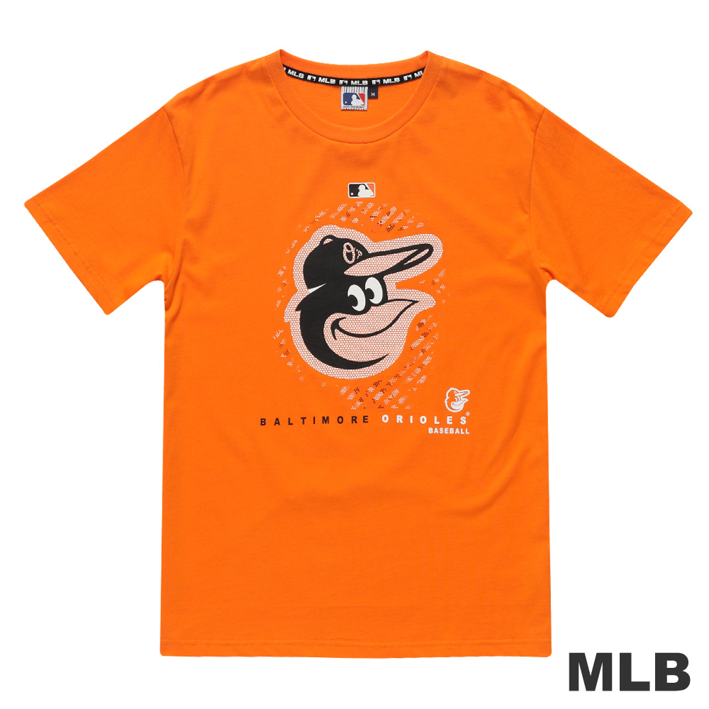MLB-巴爾的摩金鶯隊蜂巢底紋造型短袖T恤-桔(男)