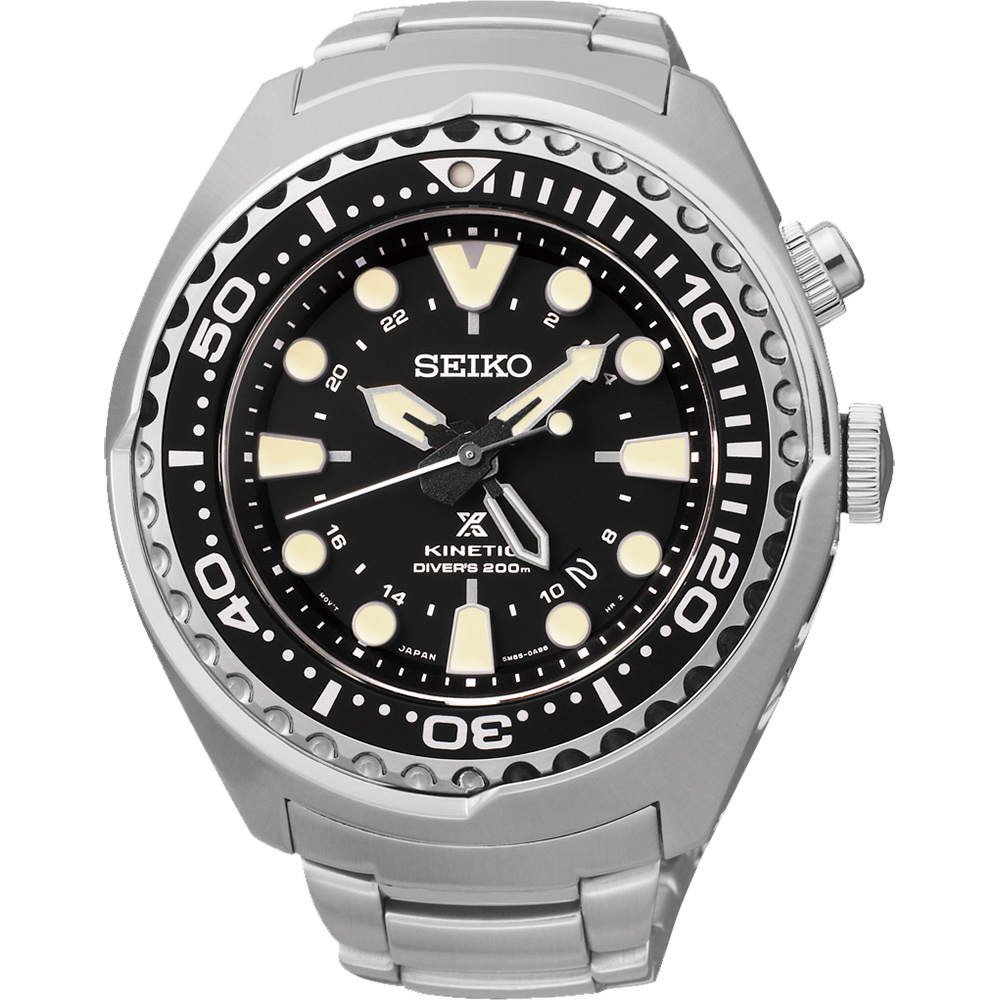 SEIKO Kinetic 怒海征服者潛水200米腕錶(SUN019J1)-黑x 銀/48mm