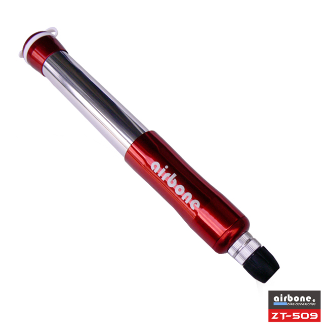 Airbone ZT-509超時尚亮彩(紅色) 美/法式雙頭軟管打氣筒