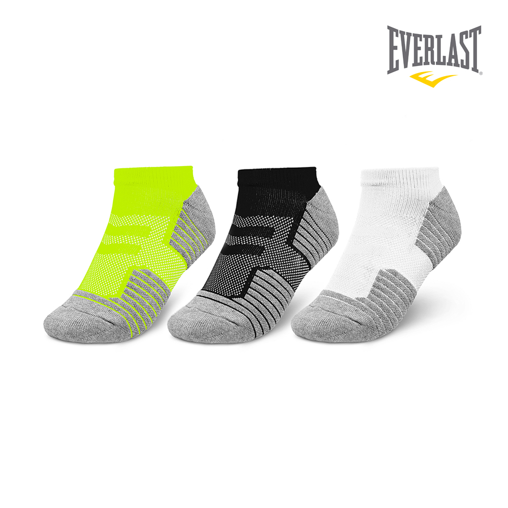 EVERLAST 美國運動品牌-棉質運動短襪三件組-男