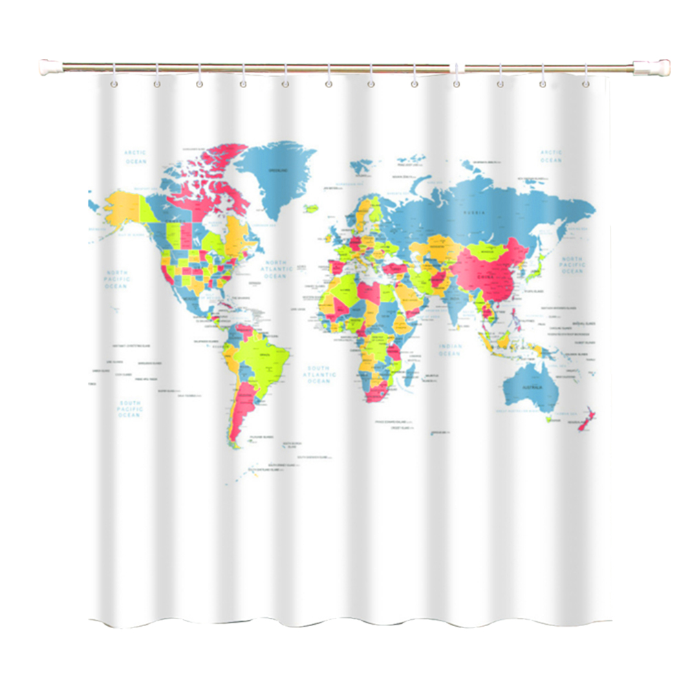 180x180cm 世界地圖浴簾（一個)