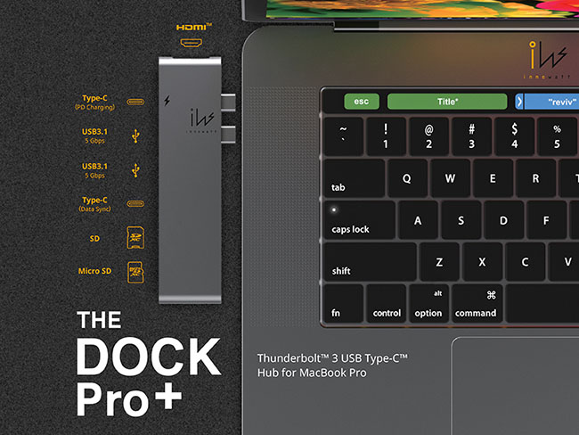 Innowatt Type-C+HDMI HUB for MacBook Pro-銀