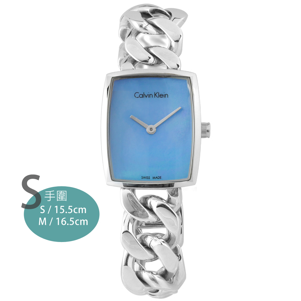 CK AMAZE 愛在西元 經典酒桶型不鏽鋼腕錶-藍色/22mm