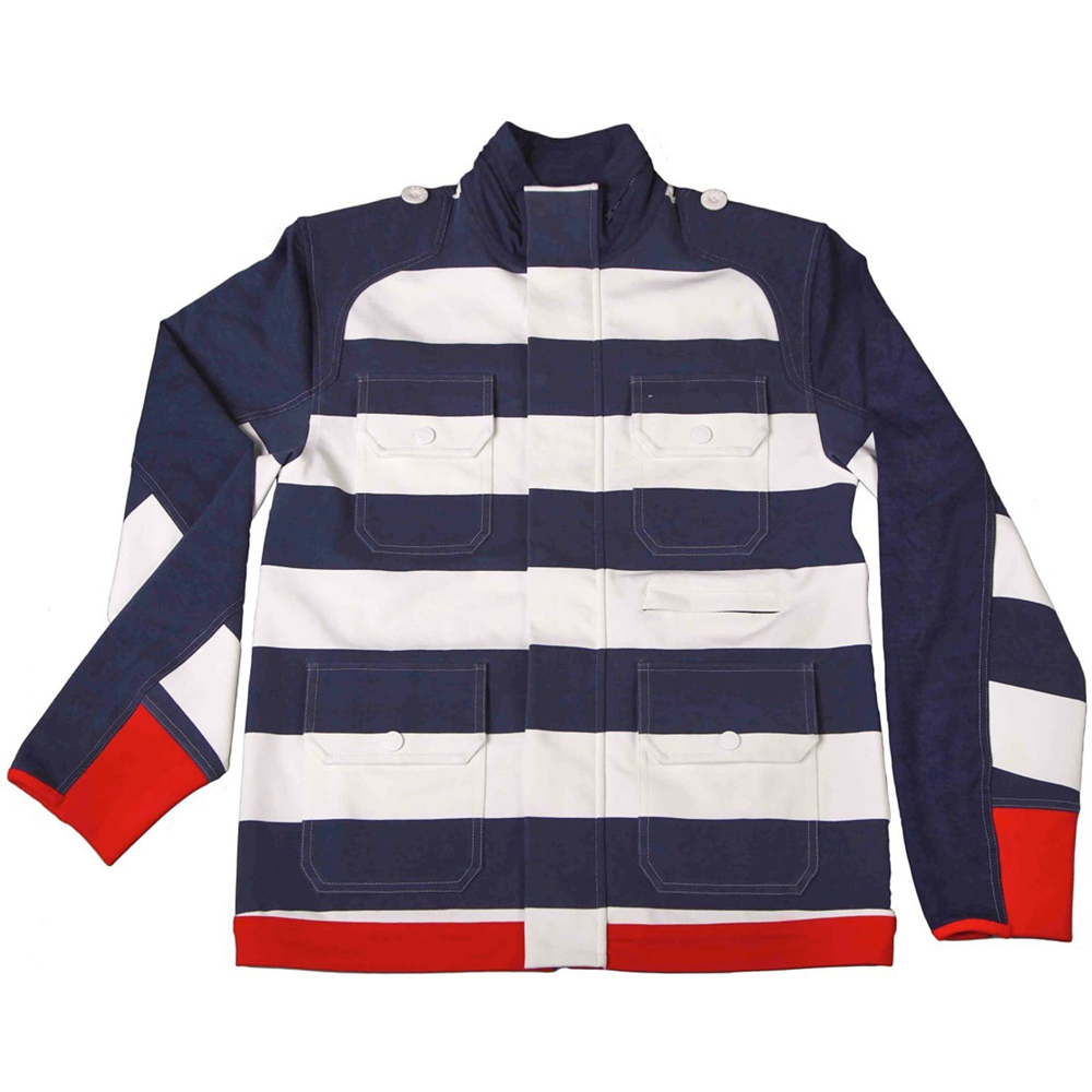 摩達客 美國LA設計品牌【Suvnir】藍白橫紋立領外套