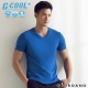 GIORDANO 男裝G-COOL涼感吸濕排汗V領TEE-  75 維多利亞藍 product thumbnail 1