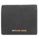 MICHAEL KORS JET SET 金LOGO雙色防刮皮革兩折短夾(黑白) product thumbnail 1