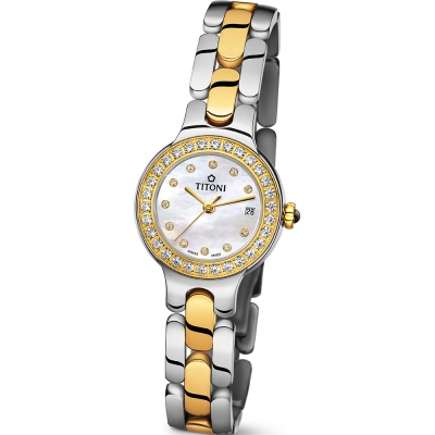 TITONI瑞士梅花錶優雅伊人系列(TQ 42915SY-DB-381)-貝殼色/25mm