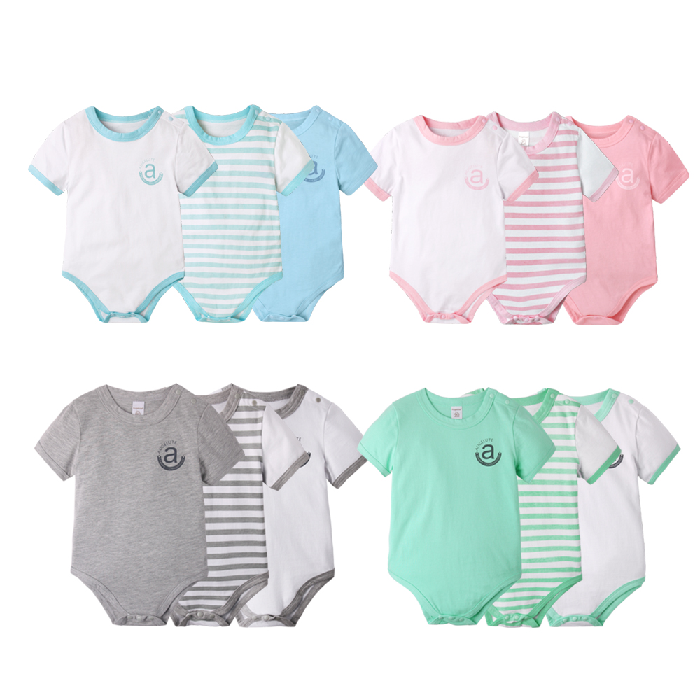 baby童衣 質感品味純棉嬰兒短袖 3件組 61006