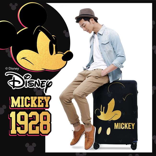 【Disney】迪士尼MICKEY彈性箱套-搖滾燙金M號