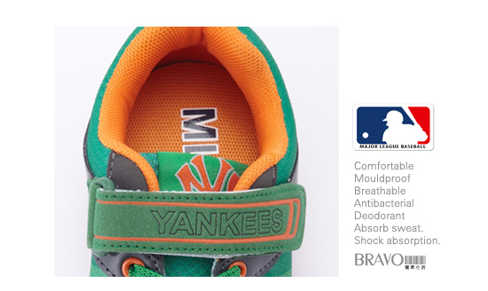 MLB大聯盟洋基2015新品。避震氣墊運動童鞋款綠