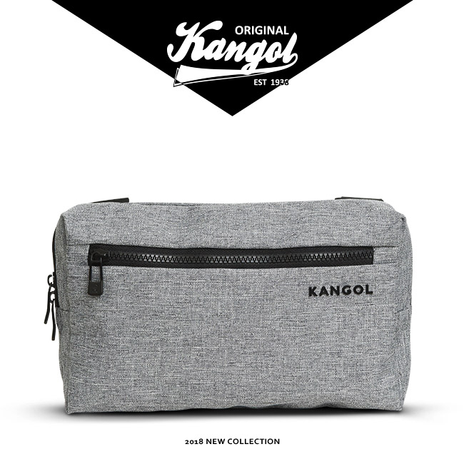 KANGOL 韓國經典側背休閒包/學生包/情侶包-混織灰