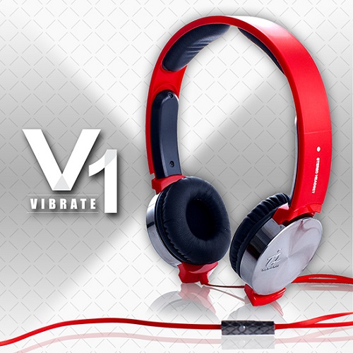 i2艾思奎VIBRATE 線控耳罩式耳機 搖滾紅