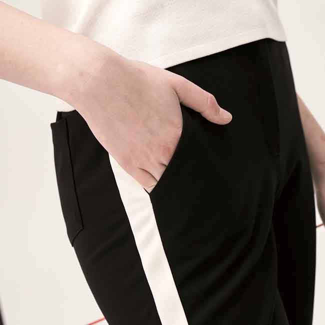 東京著衣-KODZ歐美流行運動風撞色拼接設計西裝褲-S.M.L(共一色)
