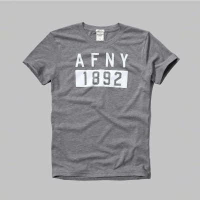 A&F 經典文字印刷短袖T恤-灰色 AF Abercrombie