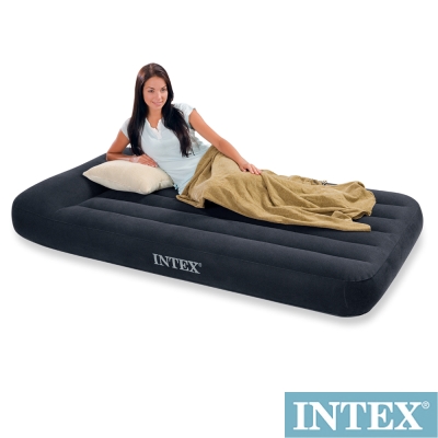 INTEX《舒適型》單人加大植絨充氣床墊(寬99cm)-有頭枕 (66767)