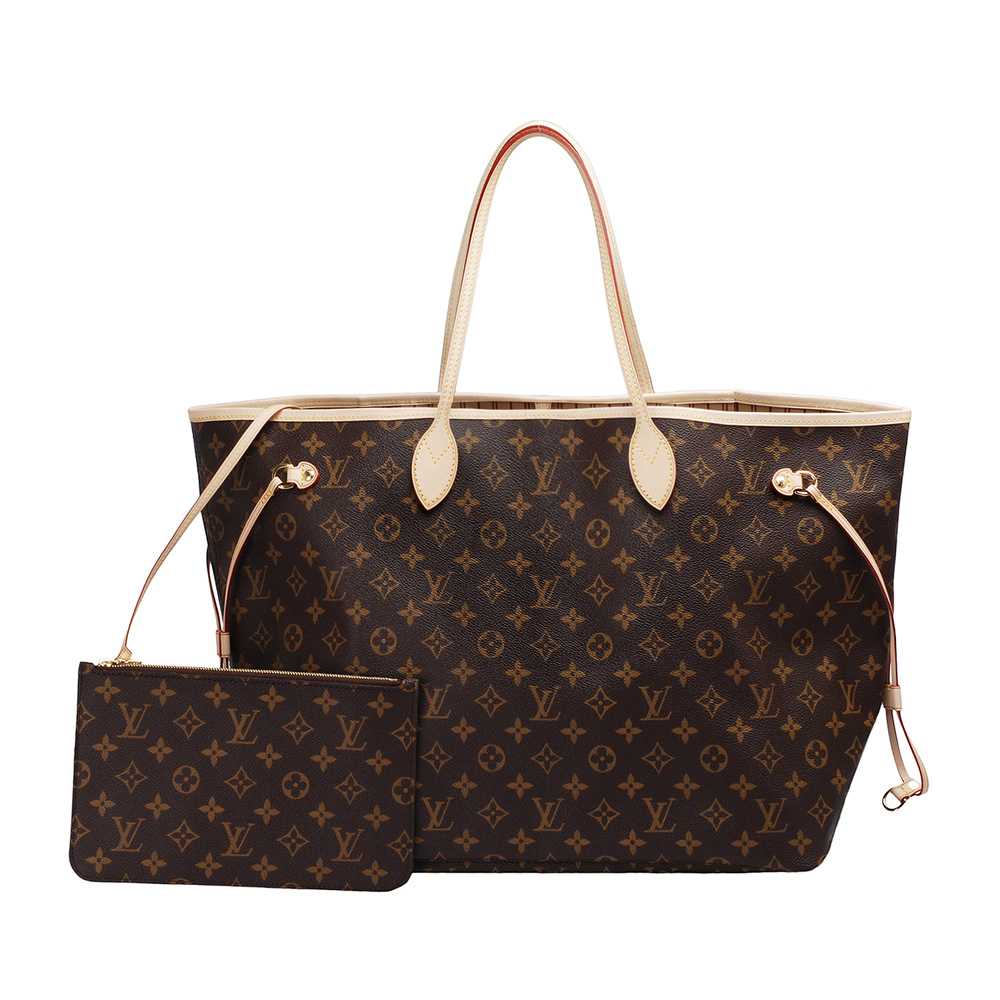 LV M40990 經典Monogram 花紋Neverfull GM子母包(大-卡其色)