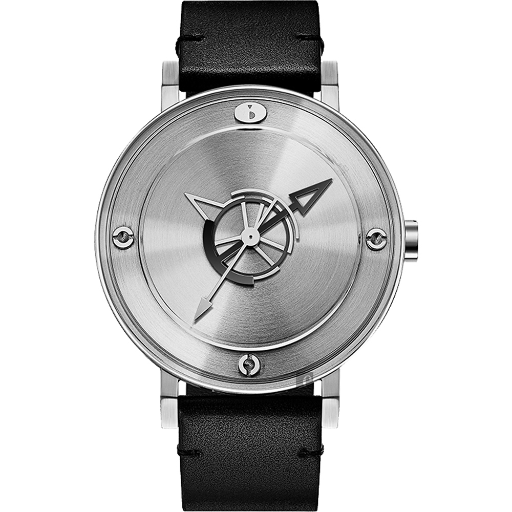 odm BEYOND 復刻日晷簡約時尚手錶-銀x黑/42mm DD168-01